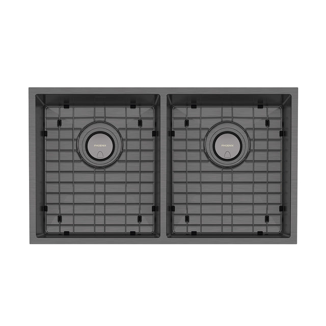 Phoenix 4000 Series Double Bowl Under / Over Sink Brushed Carbon, product view