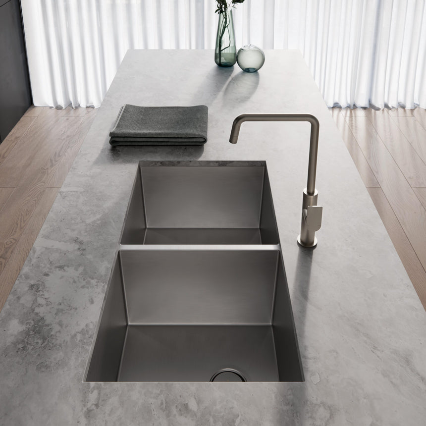 Phoenix Mekko Sink Mixer 190mm Squareline Brushed Nickel, additional product view