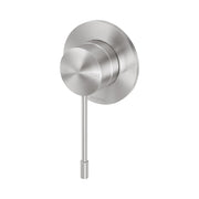 Phoenix Vivid Slimline SS stainless steel wall mixer by Tilemall with round escutcheon and lever handle