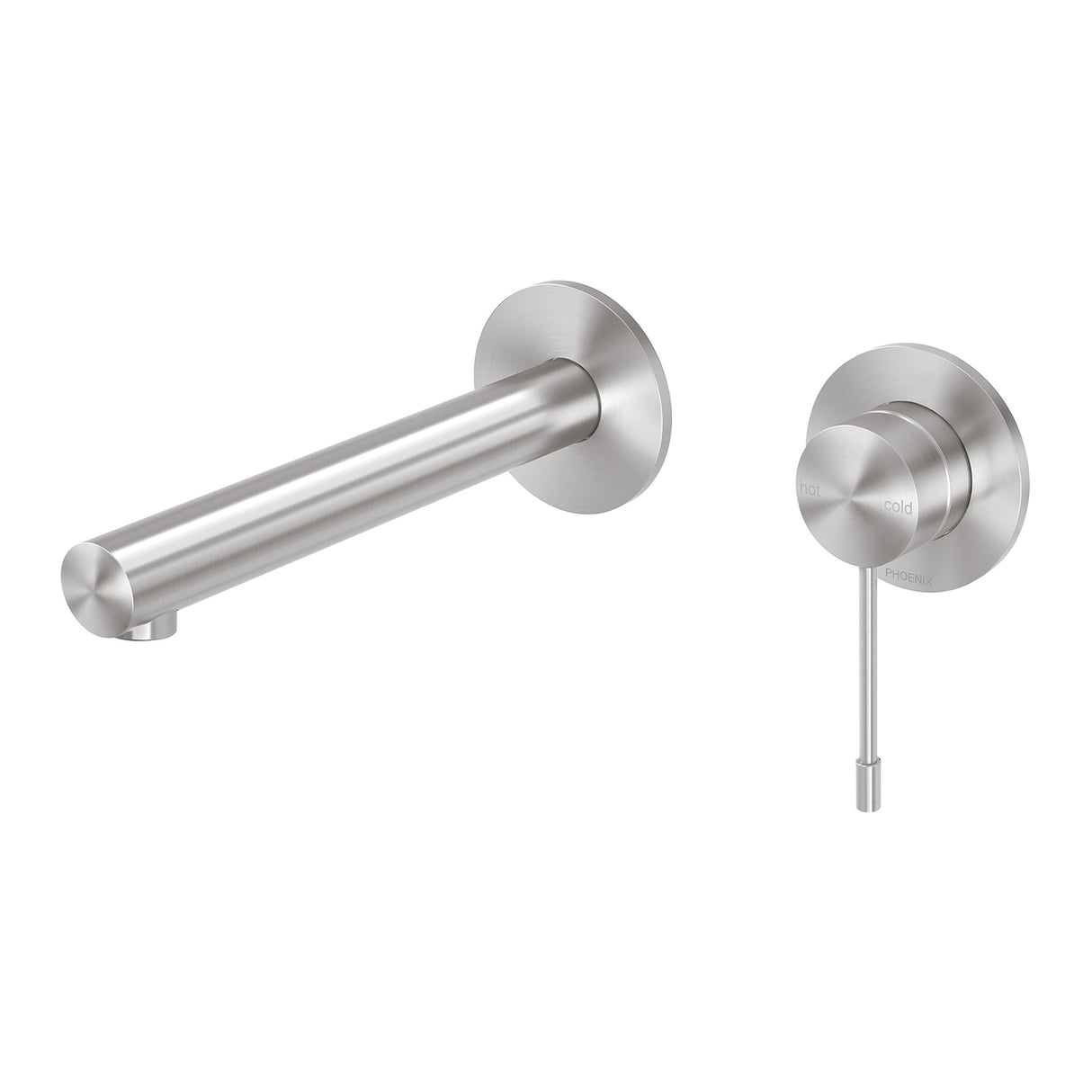 Phoenix Vivid Slimline SS 316 Wall Basin / Bath Mixer Set 180mm Stainless Steel 3D Viewer
