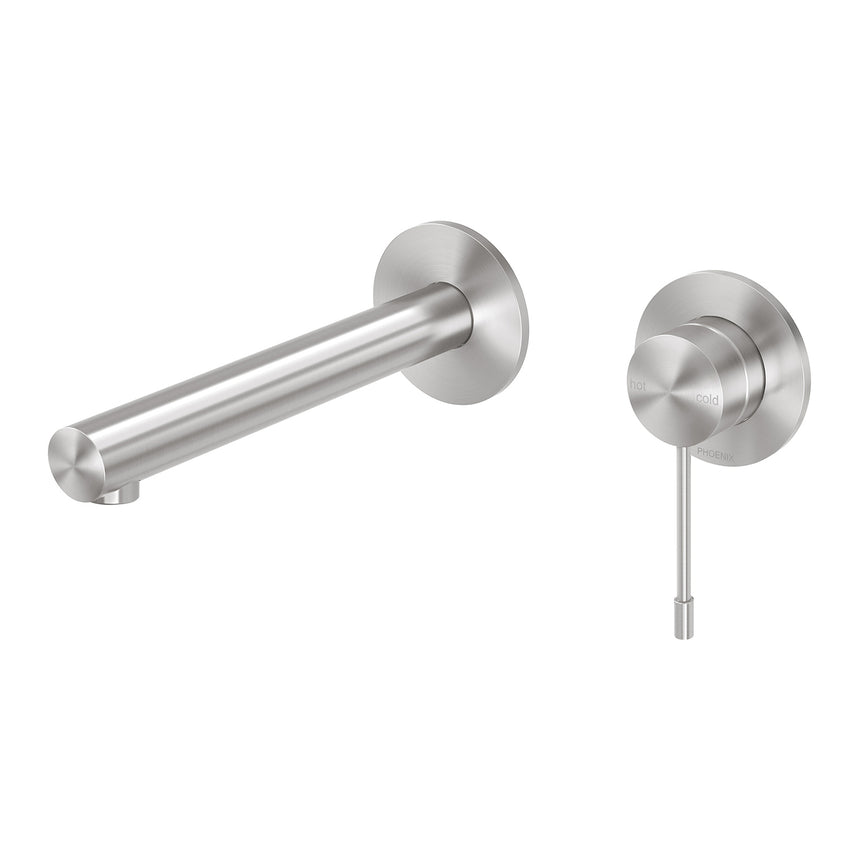 Phoenix Vivid Slimline SS 316 Wall Basin / Bath Mixer Set 180mm Stainless Steel, product view