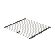 Phoenix Sink Accessories Roller Mat stainless steel sink accessory by Tilemall with black grip handles