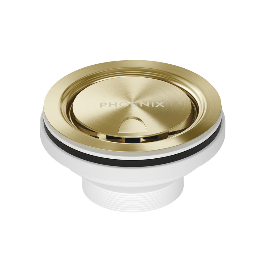 Phoenix 50mm Covered Sink Basket Waste Brushed Gold, product view