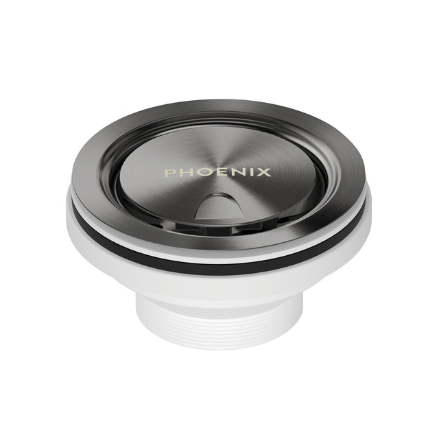 Phoenix 50mm Covered Sink Basket Waste Brushed Carbon, product view