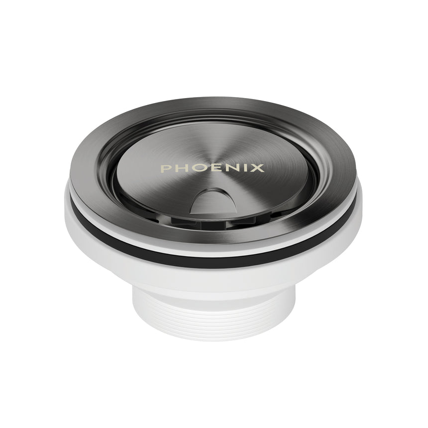 Phoenix 50mm Covered Sink Basket Waste Brushed Carbon, product view