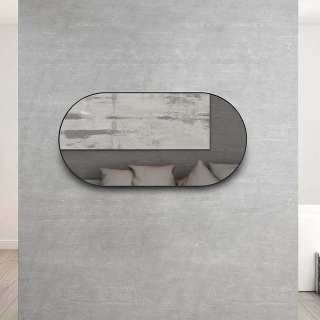 Noosa Framed Mirror 1200x600mm Oval Matte Black Framed Mirror Otti Australia   