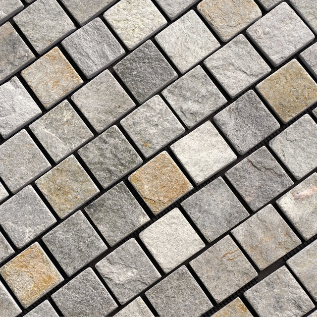 Summit Cobblestone mesh-backed sheet layout by Tilemall