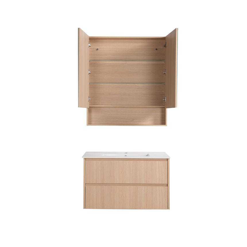 Gladstone Modern Wall Hung Vanity Sandy Oak
