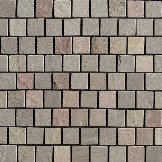Plazzio Limestone mesh-backed sheet layout by Tilemall