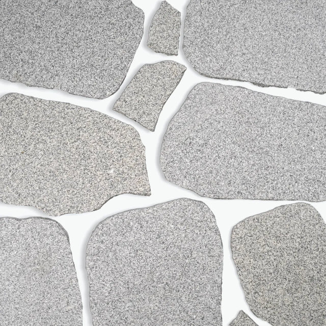 Silver Grey Granite crazy paving with pale grey granite with speckled texture by Tilemall