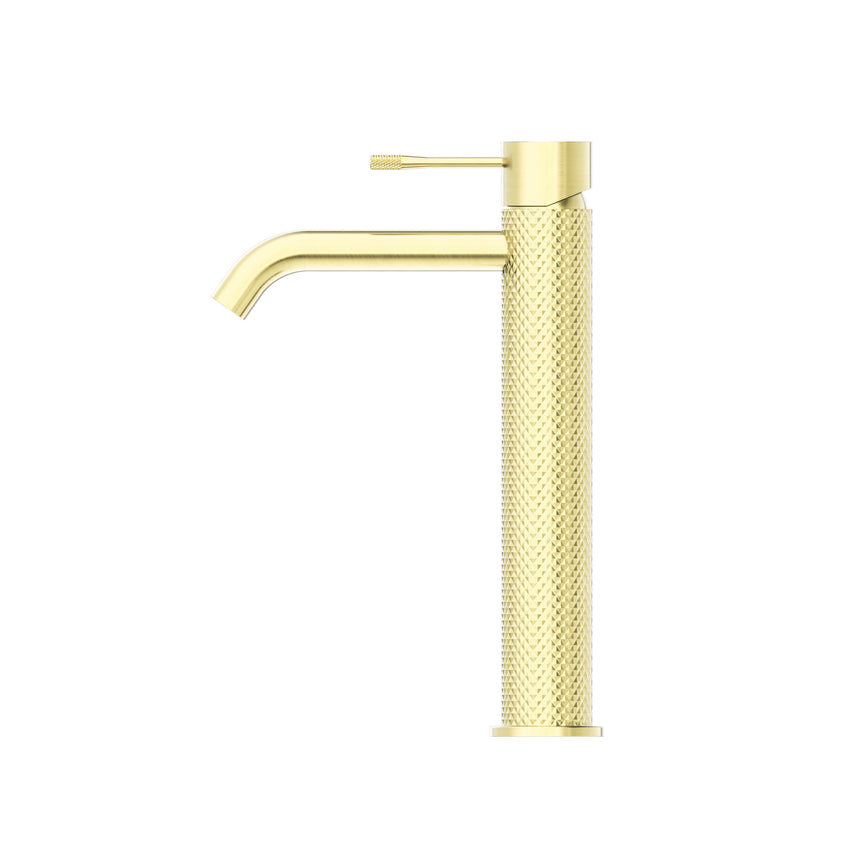 Nero Opal Tall Basin Mixer Brushed Yellow Gold Tapware Nero