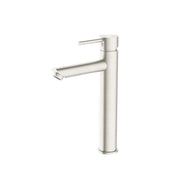 Nero Dolce tall basin mixer brushed nickel by Tilemall with single lever handle