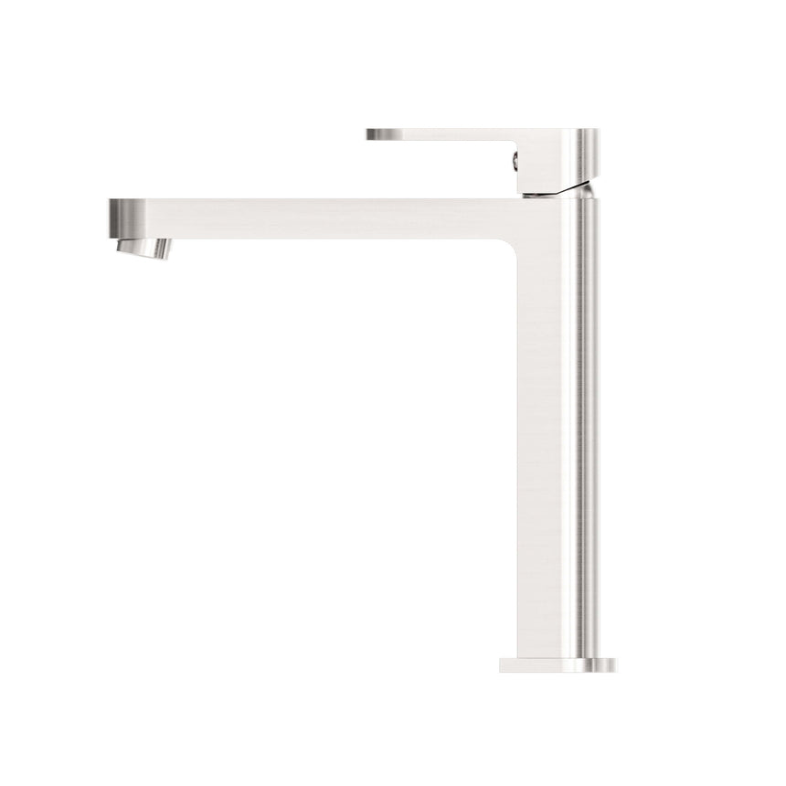 Nero Ecco Tall Basin Mixer Brushed Nickel Tapware Nero