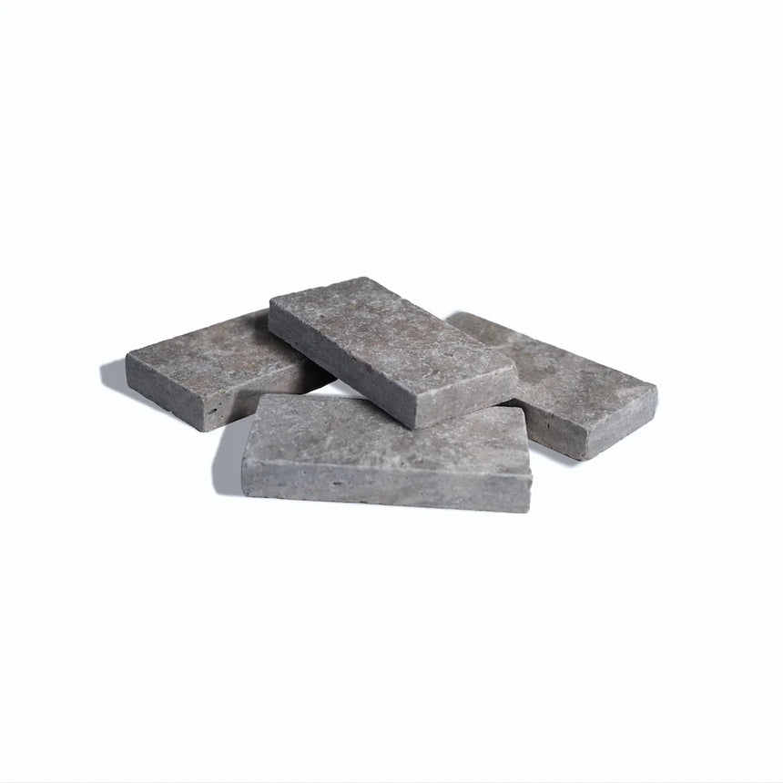 Silver Travertine natural stone surface and installation by Tilemall