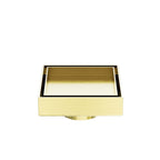 Nero 100mm Square Tile Insert Floor Waste 50mm Outlet Brushed Gold