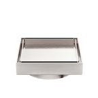 Nero 130mm Square Tile Insert Floor Waste 100mm Outlet Brushed Nickel