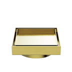 Nero 130mm Square Tile Insert Floor Waste 100mm Outlet Brushed Gold