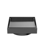 Nero 130mm Square Tile Insert Floor Waste 100mm Outlet Gun Metal