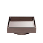 Nero 130mm Square Tile Insert Floor Waste 100mm Outlet Brushed Bronze