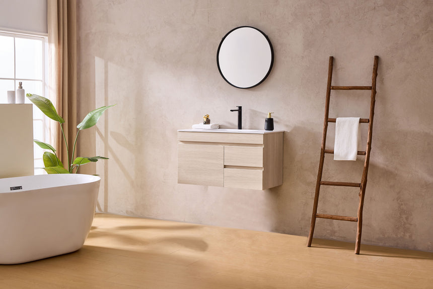 Camden Modern Wall Hung Cabinet Coastal Oak