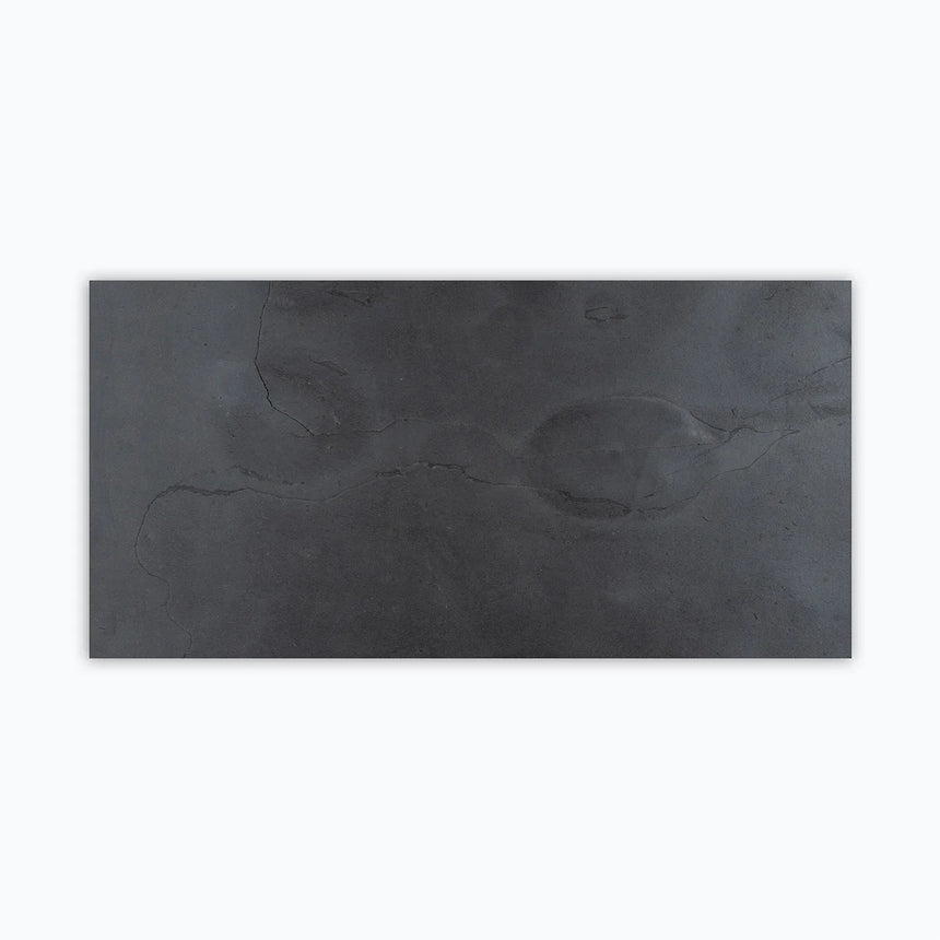 Midnight Black Slatestone natural stone surface and installation by Tilemall
