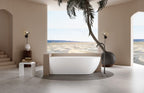 Ellips Free Standing Left Hand Corner Bath Overflow 1500mm Gloss White