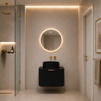 Agena Modern Fluted Wall Hung Cabinet Matte Black