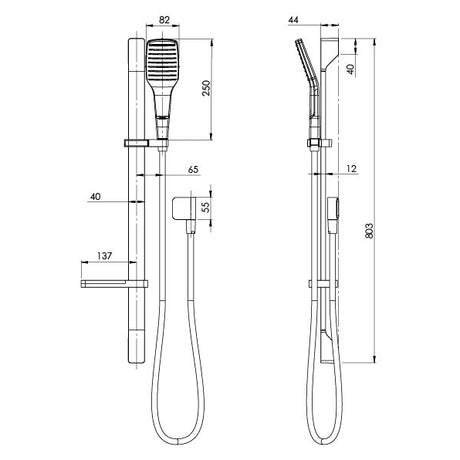 605-6810_NX_Cape_Rail_Shower_Line_Drawing
