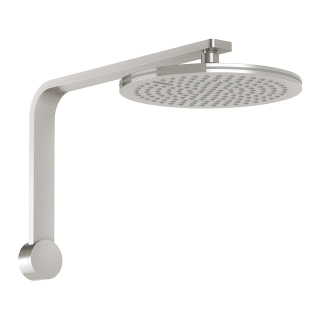 Phoenix NX Quil High-Rise Shower Arm & Rose Brushed Nickel, product view