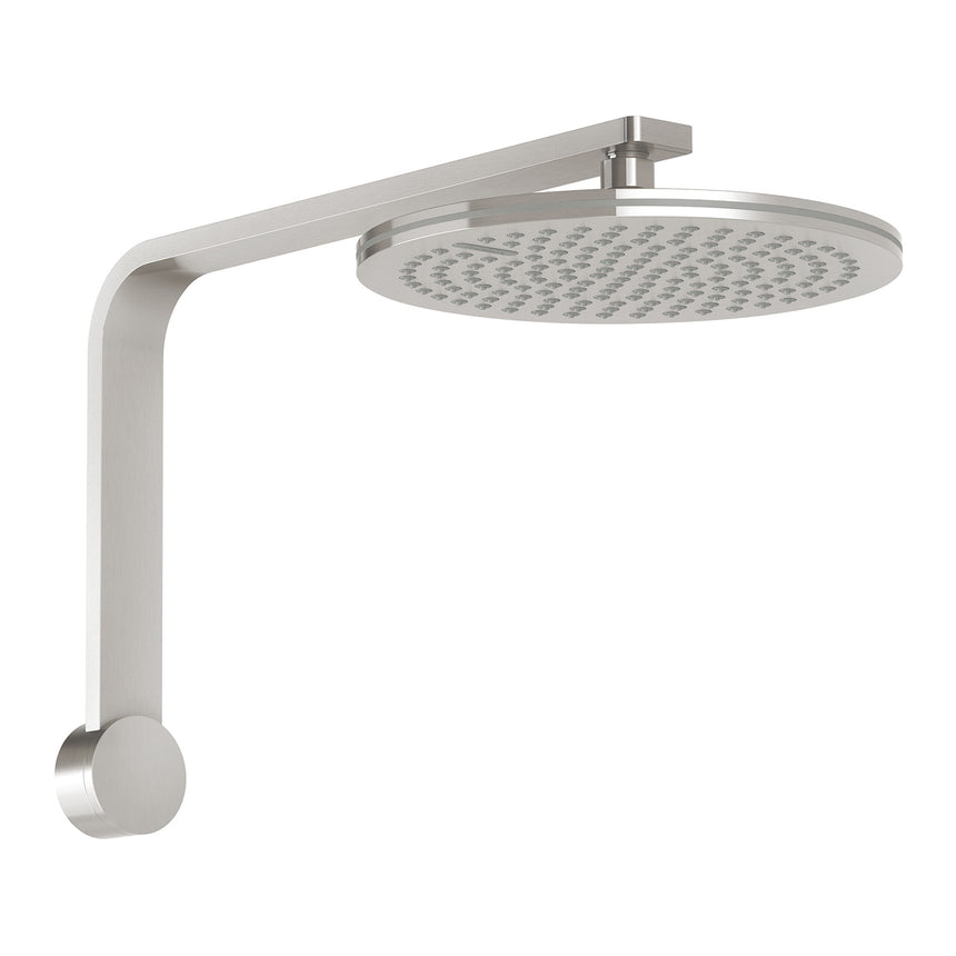 Phoenix NX Quil High-Rise Shower Arm & Rose Brushed Nickel, product view