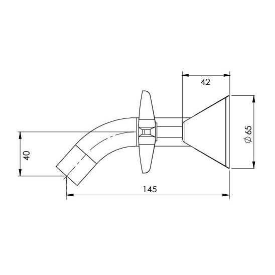 Phoenix Ivy Bath Set Chrome, technical line drawing with dimensions