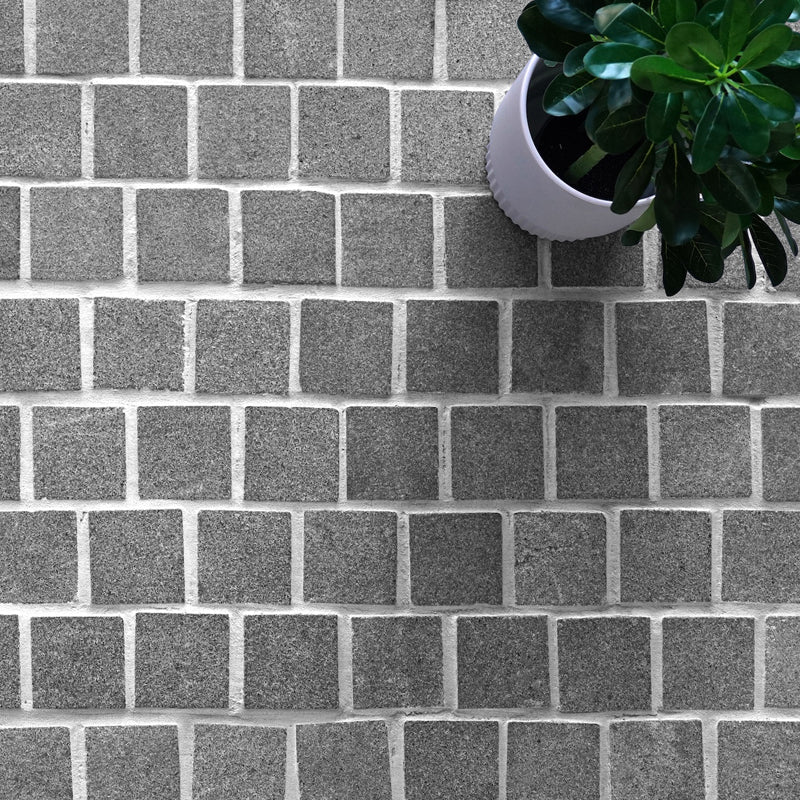 Sesame Grey Granite mesh-backed sheet layout by Tilemall