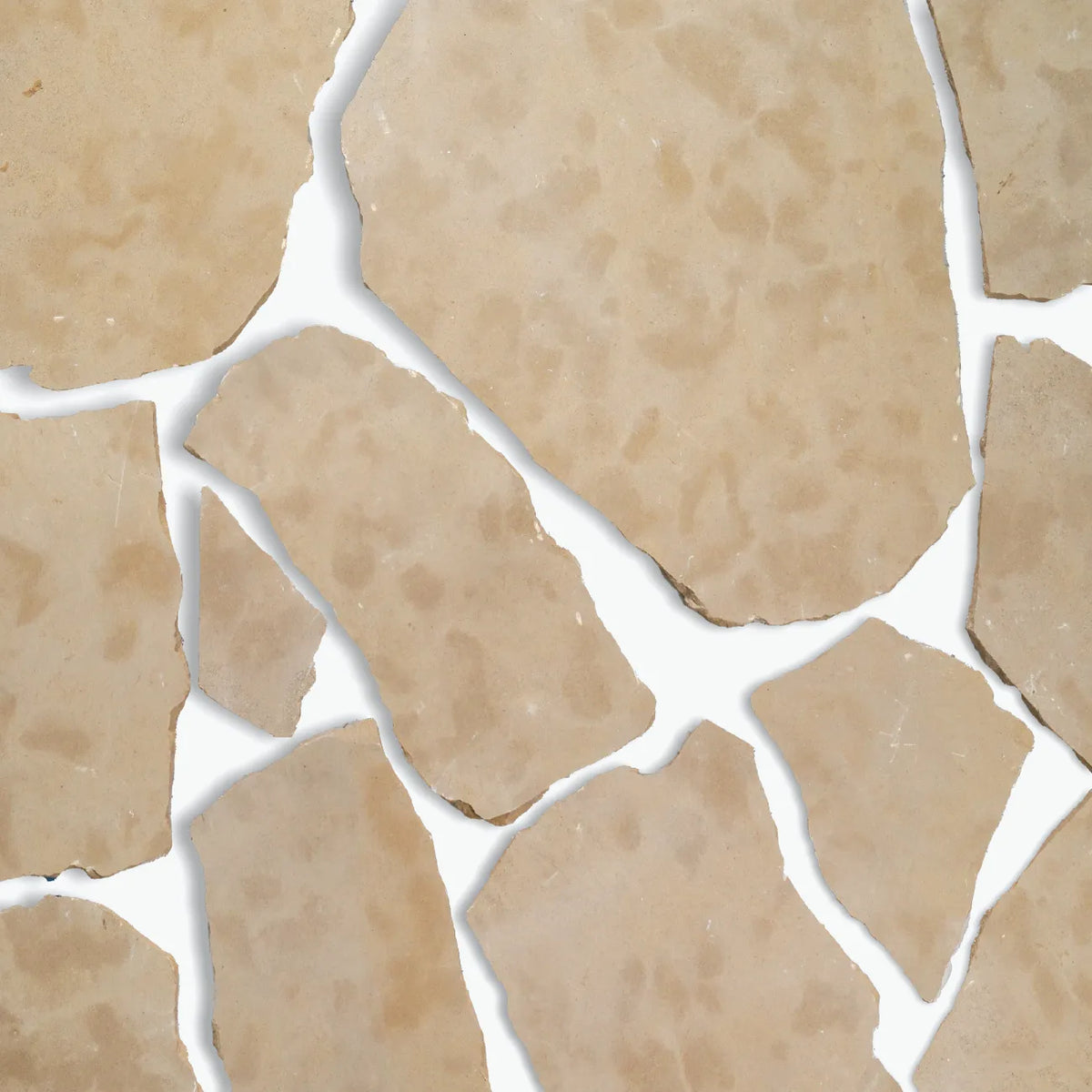 Tierra Limestone crazy paving with soft beige limestone with earthy patterns by Tilemall