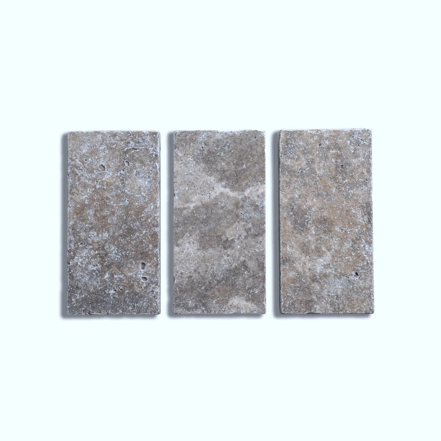 Silver Travertine natural stone surface and installation by Tilemall