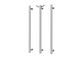 Phoenix Heated Triple Towel Rail Round 800mm Matte Black, additional product view
