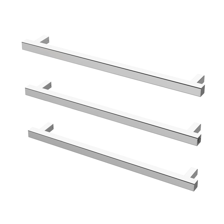 Phoenix Heated Triple Towel Rail Square 600mm Chrome, additional product view