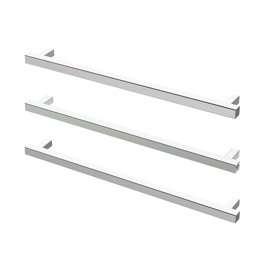 Phoenix Heated Triple Towel Rail Square 800mm Brushed Gold, additional product view