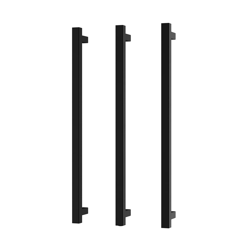 Phoenix Heated Triple Towel Rail Square 800mm Matte Black, product view
