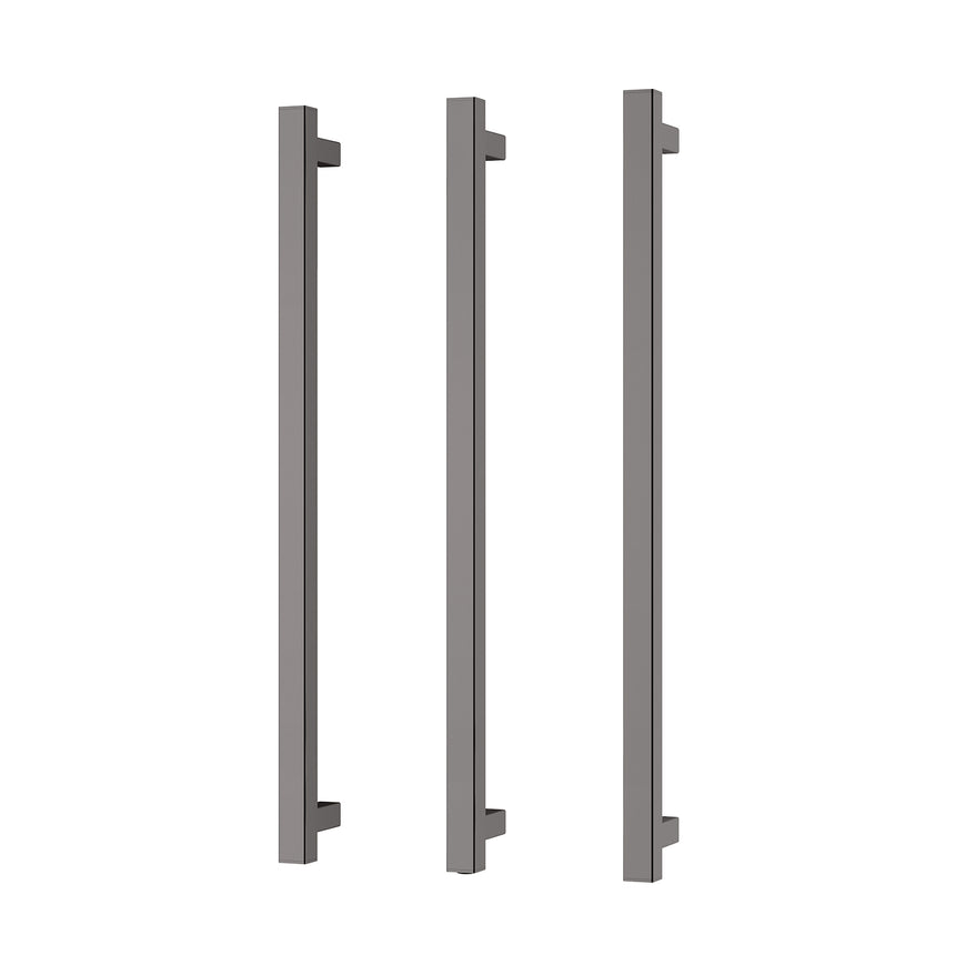 Phoenix Heated Triple Towel Rail Square 800mm Brushed Carbon, product view