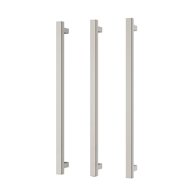 Phoenix Heated Triple Towel Rail Square 800mm Brushed Nickel, product view