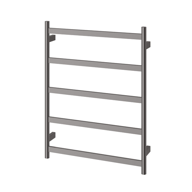Phoenix Five Flat Bar Heated Towel Ladder 550mm x 740mm Brushed Carbon, product view