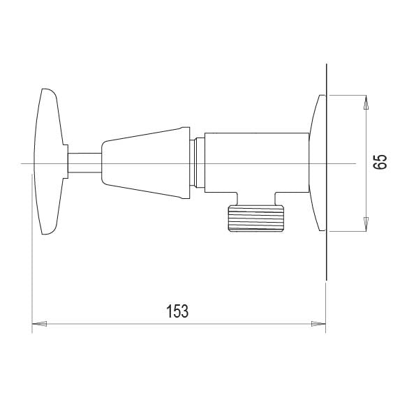 Phoenix Ivy Washing Machine Stops Chrome, technical line drawing with dimensions