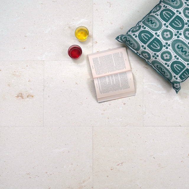 Indiana White Limestone natural stone surface and installation by Tilemall