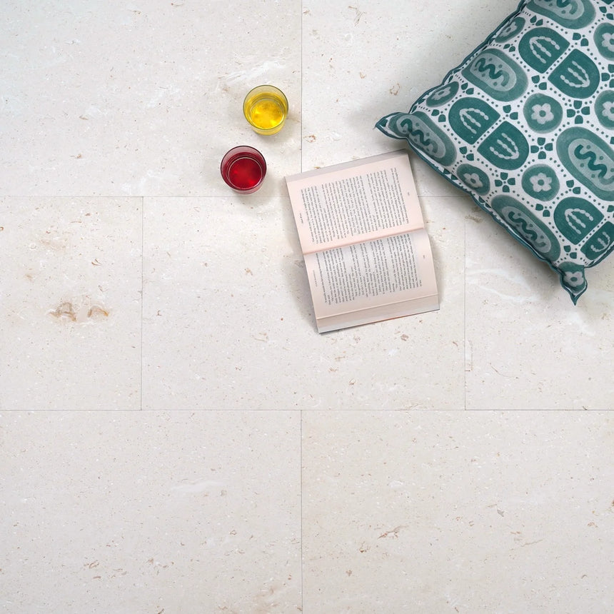Indiana White Limestone natural stone surface and installation by Tilemall