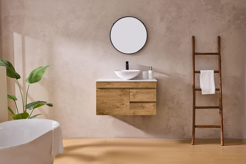 Camden Modern Wall Hung Cabinet Prime Oak