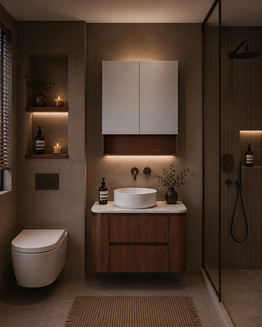 Ravello Wall Hung Vanity Mocha Oak
