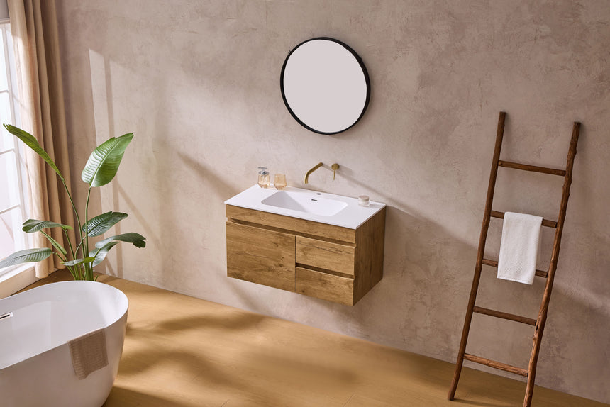Camden Modern Wall Hung Cabinet Prime Oak