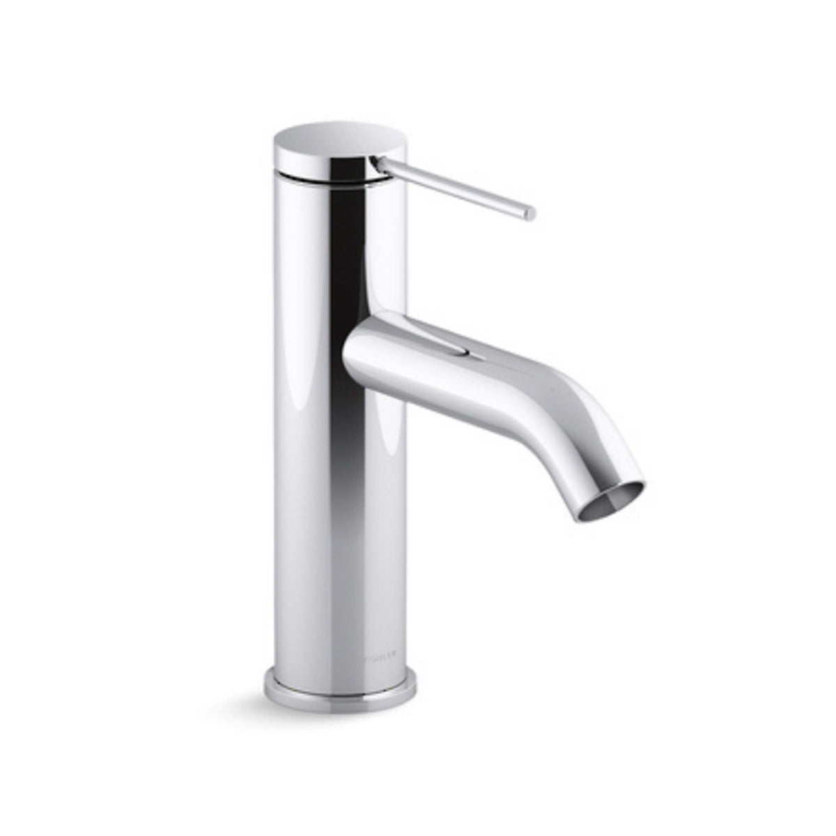Kohler Compnents KL Components chrome basin mixer by Tilemall with single lever handle and curved spout