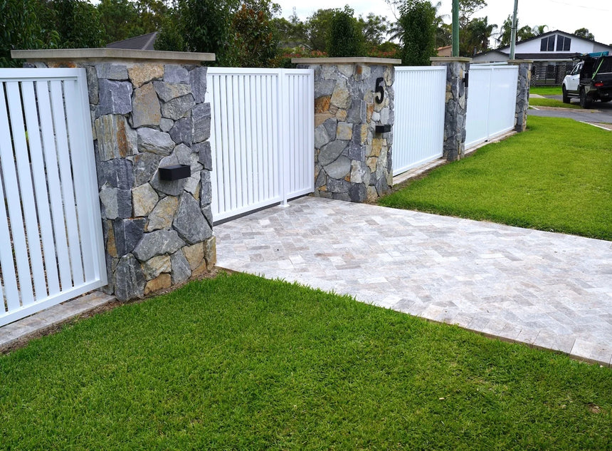 Silver Travertine natural stone surface and installation by Tilemall