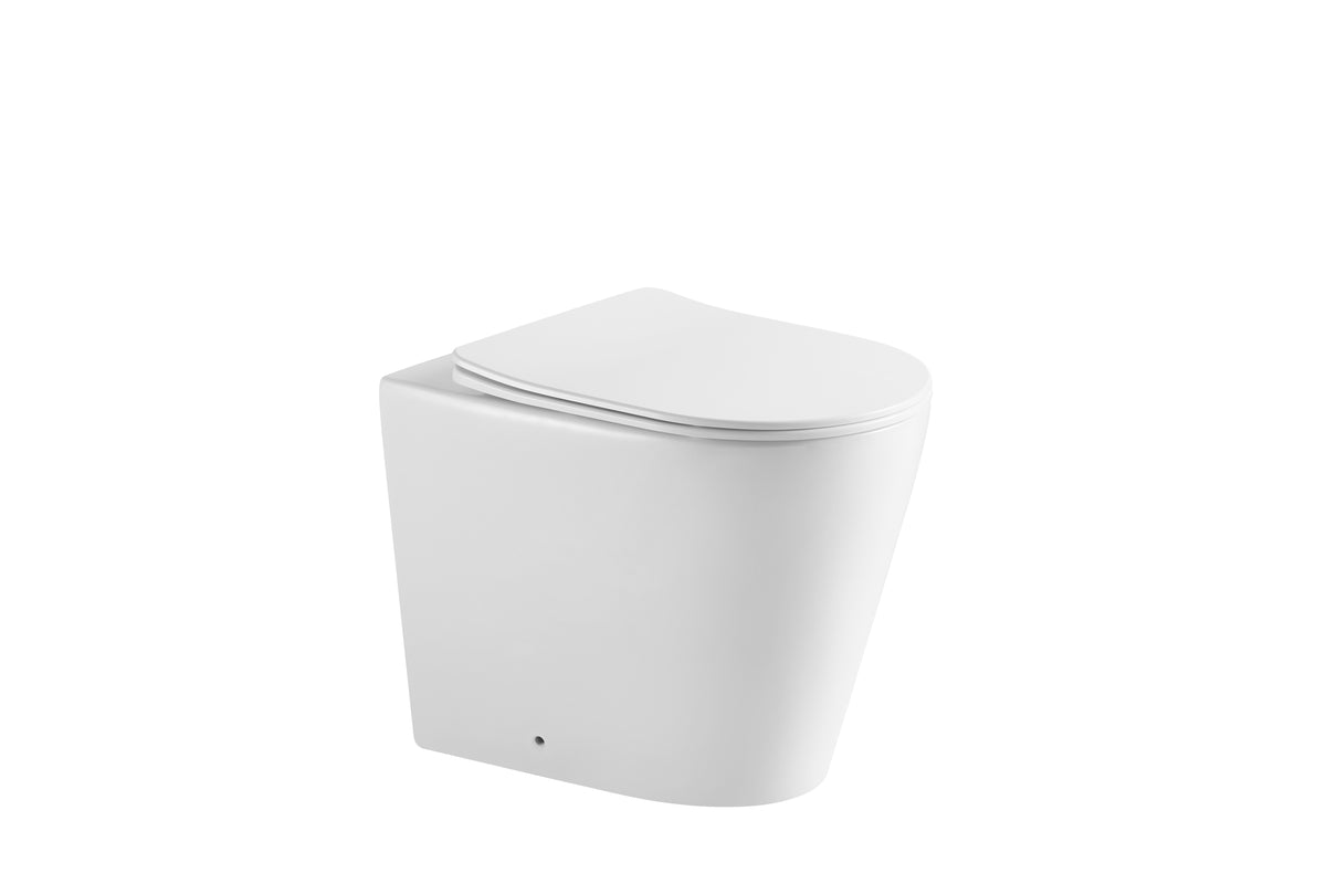 Lukka Agena Tornado rimless wall-faced floor pan in white porcelain by Tilemall
